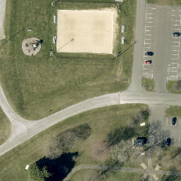 Volleyball Court, Heath, OH — aerial view