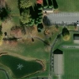 Volleyball Court, Intercourse, PA — aerial view
