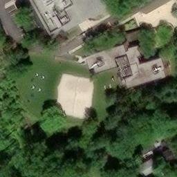 Sand Volleyball Court, Villanova, PA — aerial view