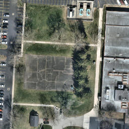 Concrete Volleyball Court, Columbus, OH — aerial view