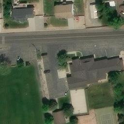 Sand Volleyball Court, Elk Ridge, UT — aerial view