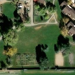 Sand Volleyball Court, Boulder, CO — aerial view