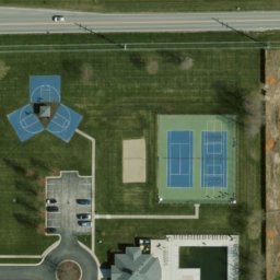 Sand Volleyball Court, Westfield, IN — aerial view