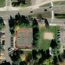 Sand Volleyball Court, Boulder, CO — aerial view