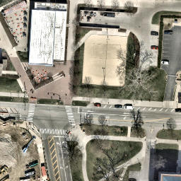 Sand Volleyball Court, Columbus, OH — aerial view