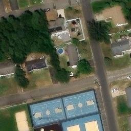 Sand Volleyball Court, Pine Lake Park, NJ — aerial view