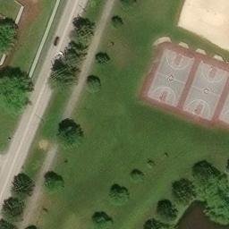 Sand Volleyball Court, PA — aerial view