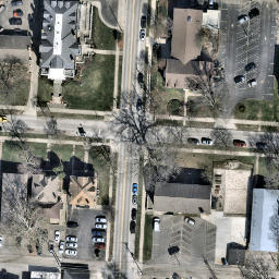 Sand Volleyball Court, Columbus, OH — aerial view