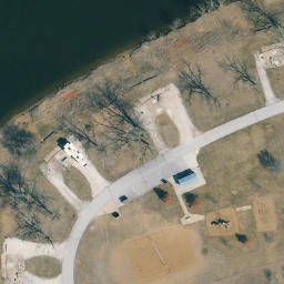 Sand Volleyball Court, MO — aerial view