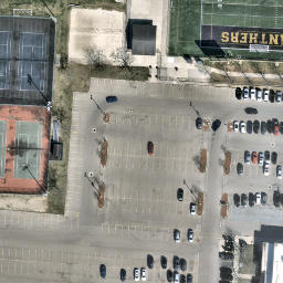 Sand Volleyball Court, Columbus, OH — aerial view