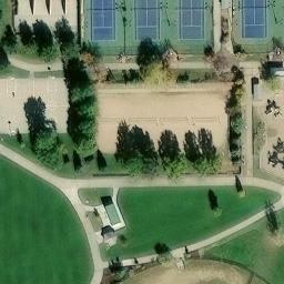 Sand Volleyball Court, Boulder, CO — aerial view