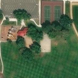Sand Volleyball Court, Lafayette, CO — aerial view