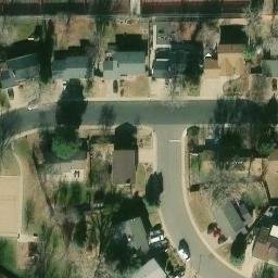 Sand Volleyball Court, Lafayette, CO — aerial view