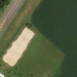 Sand Volleyball Court, NJ — aerial view