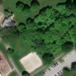 Sand Volleyball Court, PA — aerial view