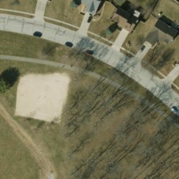 Sand Volleyball Court, Fishers, IN — aerial view