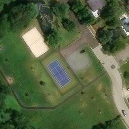 Sand Volleyball Court, NJ — aerial view