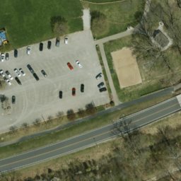 Sand Volleyball Court, Zionsville, IN — aerial view
