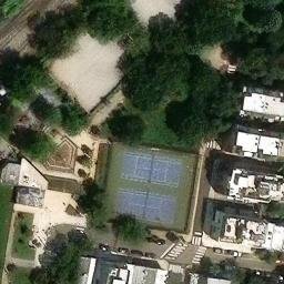 Asphalt Volleyball Court, Philadelphia, PA — aerial view