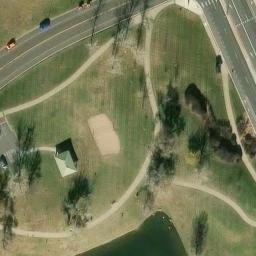 Sand Volleyball Court, Superior, CO — aerial view