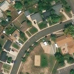 Sand Volleyball Court, Broomfield, CO — aerial view