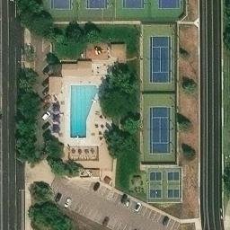Sand Volleyball Court, Broomfield, CO — aerial view