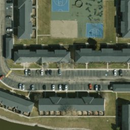 Volleyball Court, Indianapolis city (balance), IN — aerial view