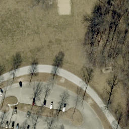Sand Volleyball Court, IN — aerial view