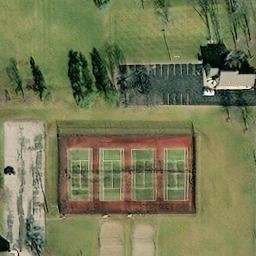 Sand Volleyball Court, Englewood, OH — aerial view