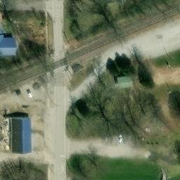 Sand Volleyball Court, Riverton, IL — aerial view