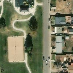 Sand Volleyball Court, Commerce City, CO — aerial view