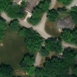 Grass Volleyball Court, Leland Grove, IL — aerial view