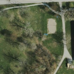Volleyball Court, Indianapolis city (balance), IN — aerial view