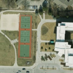 Sand Volleyball Court, Indianapolis city (balance), IN — aerial view