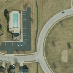Sand Volleyball Court, IN — aerial view