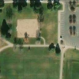 Sand Volleyball Court, Denver, CO — aerial view
