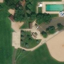 Sand Volleyball Court, Lakewood, CO — aerial view