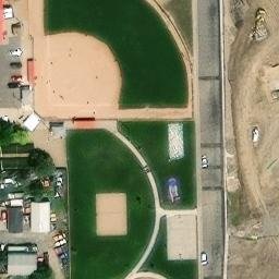 Sand Volleyball Court, Strasburg, CO — aerial view