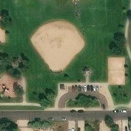 Sand Volleyball Court, Lakewood, CO — aerial view