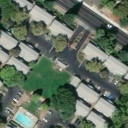 Sand Volleyball Court, Chico, CA — aerial view