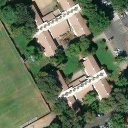 Sand Volleyball Court, Chico, CA — aerial view