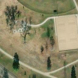 Sand Volleyball Court, Denver, CO — aerial view
