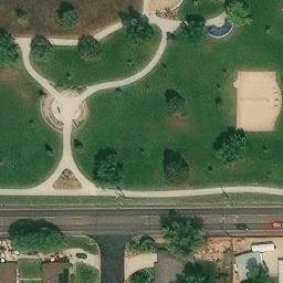 Sand Volleyball Court, Lakewood, CO — aerial view