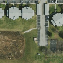 Volleyball Court, Indianapolis city (balance), IN — aerial view