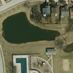Volleyball Court, Indianapolis city (balance), IN — aerial view