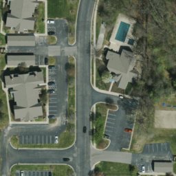 Sand Volleyball Court, Indianapolis city (balance), IN — aerial view