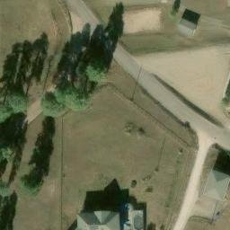 Sand Volleyball Court, Indian Hills, CO — aerial view