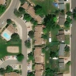 Sand Volleyball Court, Aurora, CO — aerial view
