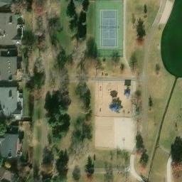 Sand Volleyball Court, Greenwood Village, CO — aerial view