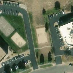 Sand Volleyball Court, Centennial, CO — aerial view
